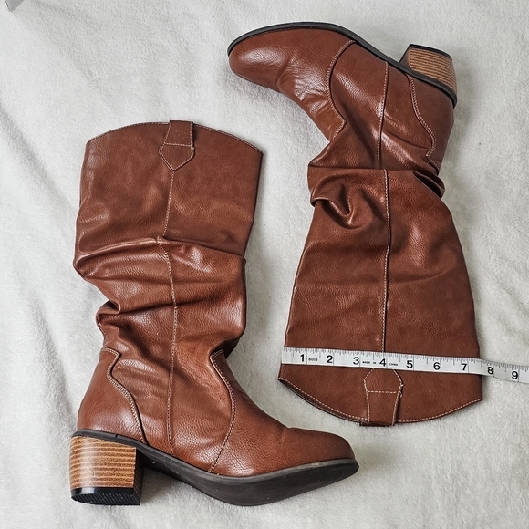 Muk Luks Original Pull-On Chestnut Saddle Up Cowgirl Boot Water Resistant Size 8 - Picture 4 of 11